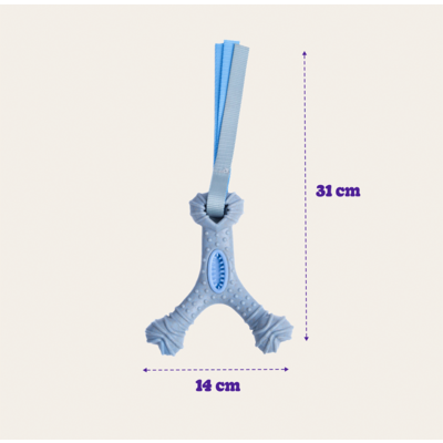 Mordedor Kroco Wishbone Texturizado Wood Azul Claro para Cães