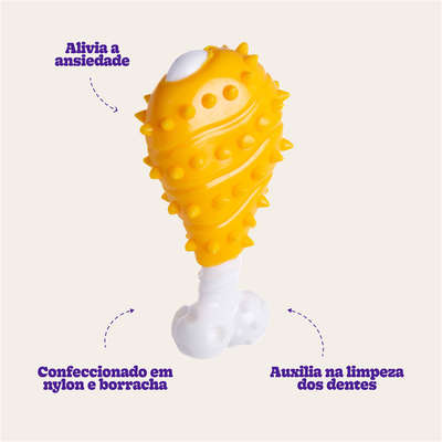 Mordedor Kroco Coxa Amarelo para Cães
