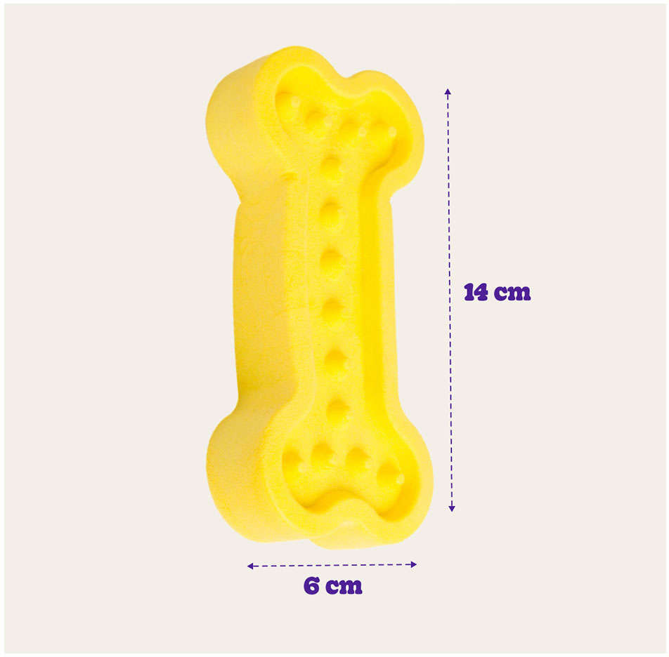 Mordedor Kroco Osso TPR Amarelo para Cães - Tam. Único