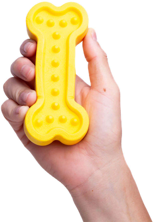 Mordedor Kroco Osso TPR Amarelo para Cães - Tam. Único