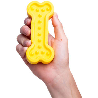 Mordedor Kroco Osso TPR Amarelo para Cães