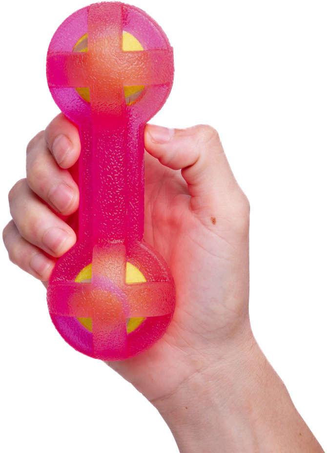 Mordedor Kroco Halteres com Bolinha de tênis Rosa para Cães - Tam. Único
