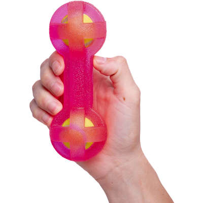Mordedor Kroco Halteres com Bolinha de tênis Rosa para Cães