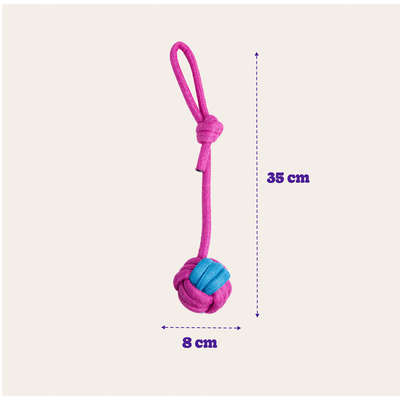 Brinquedo Kroco Puxador Corda Rosa/Azul para Cães