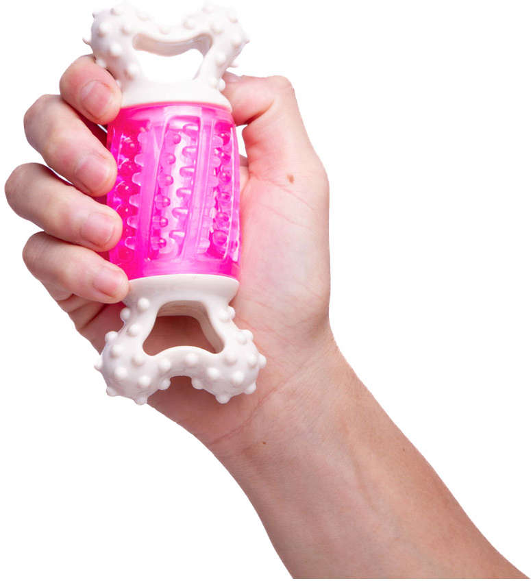 Mordedor Kroco Osso Massageador Rosa para Cães - Tam. Único