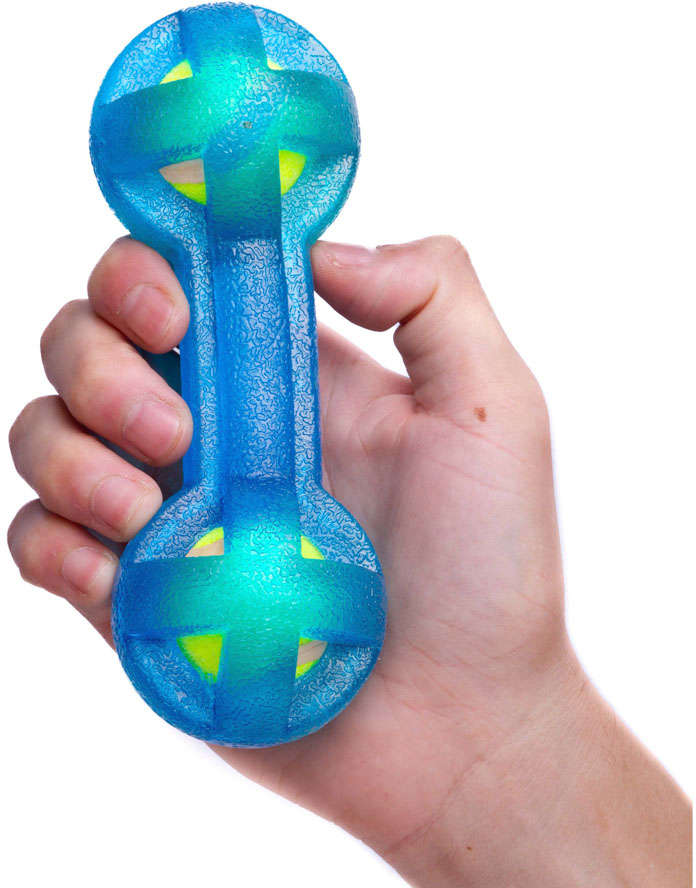 Mordedor Kroco Halteres com Bolinha de tênis Azul para Cães - Tam. Único