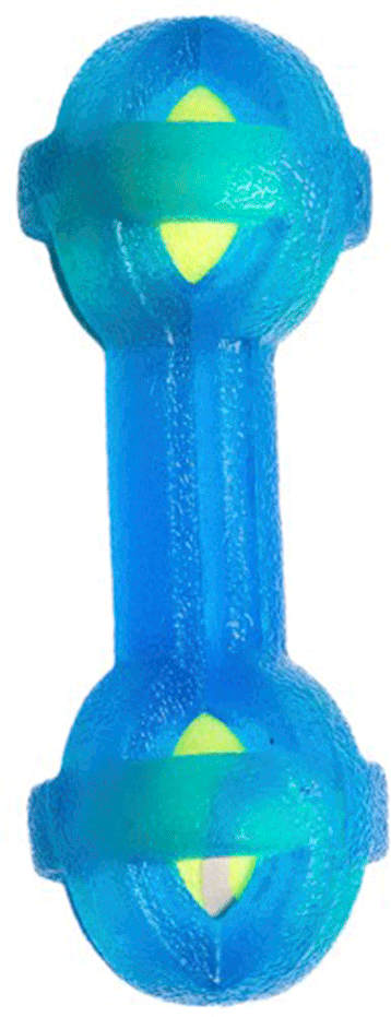 Mordedor Kroco Halteres com Bolinha de tênis Azul para Cães - Tam. Único