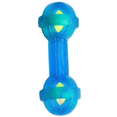 Mordedor Kroco Halteres com Bolinha de tênis Azul para Cães