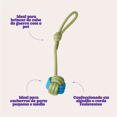 Brinquedo Kroco Puxador Corda Verde/Azul para Cães
