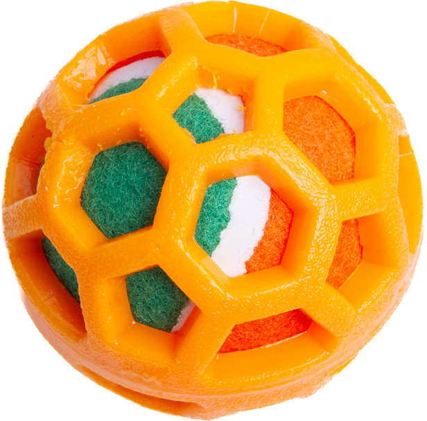 Mordedor Kroco TPR com Bolinha de Tênis Laranja para Cães - Tam. Único