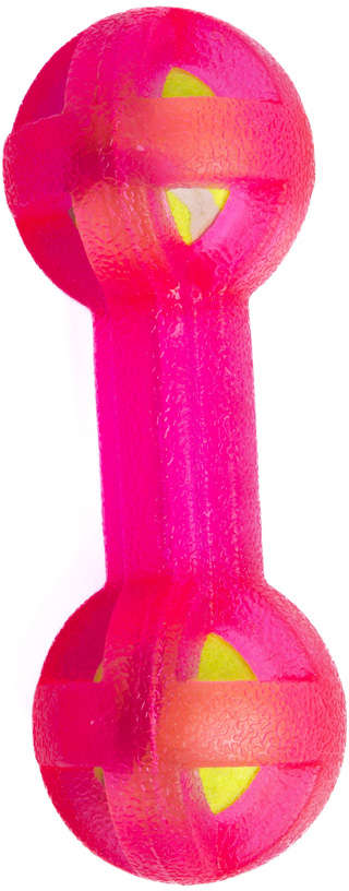 Mordedor Kroco Halteres com Bolinha de tênis Rosa para Cães - Tam. Único