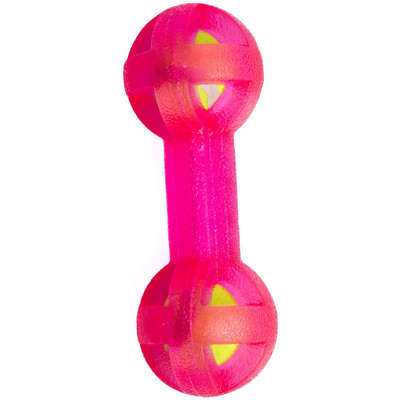 Mordedor Kroco Halteres com Bolinha de tênis Rosa para Cães