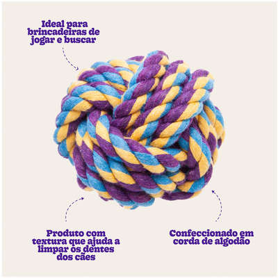 Brinquedo Kroco Bolinha de Corda Azul para Cães