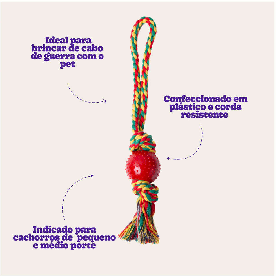 Brinquedo Kroco Mordedor Puxador Vermelho para Cães - Tam. Único