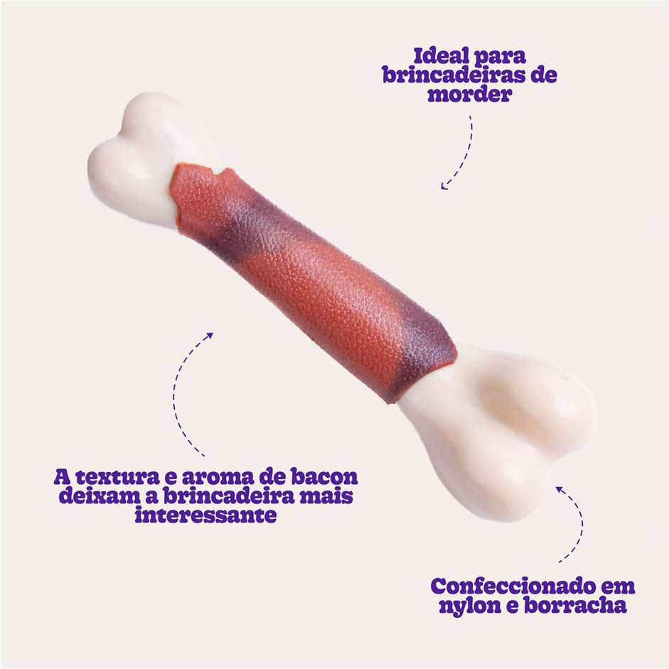 Mordedor Kroco Osso Sabor Bacon para Cães - Tam. G