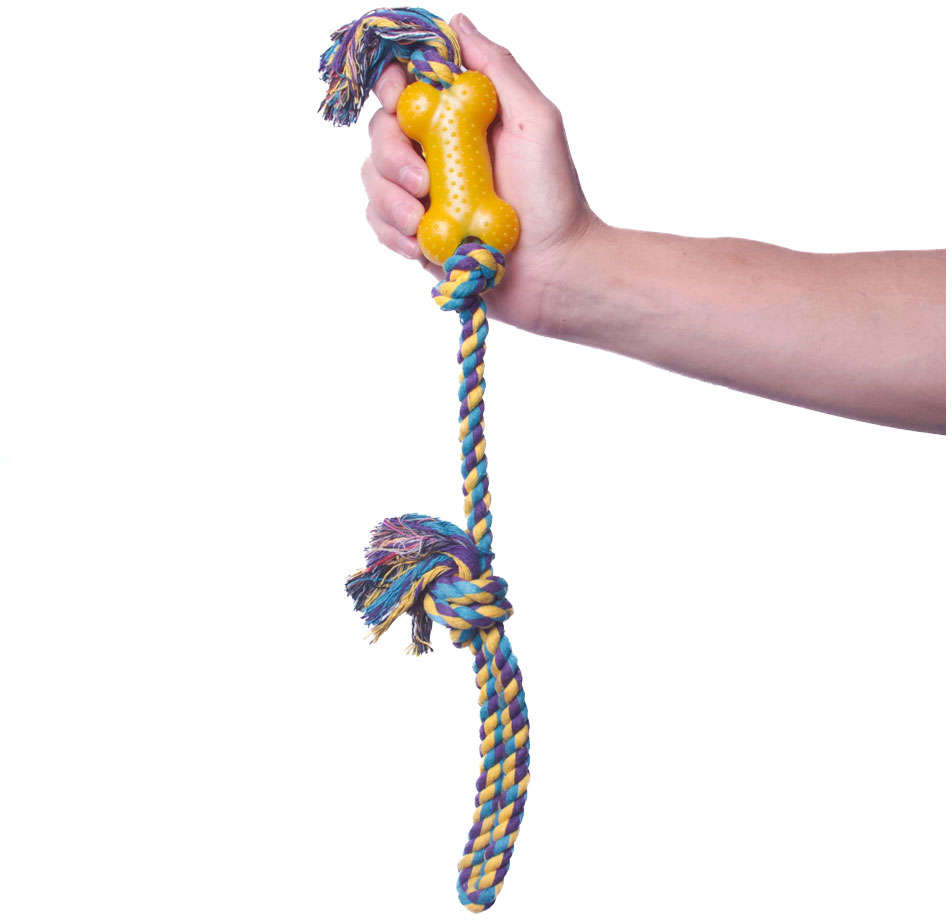 Brinquedo Kroco Mordedor Osso com Corda para Cães - Tam. Único