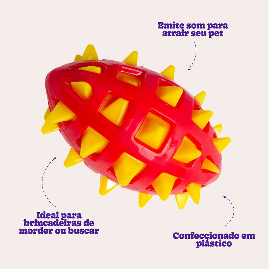Mordedor Kroco Espinhos Vermelho para Cães - Tam. Único