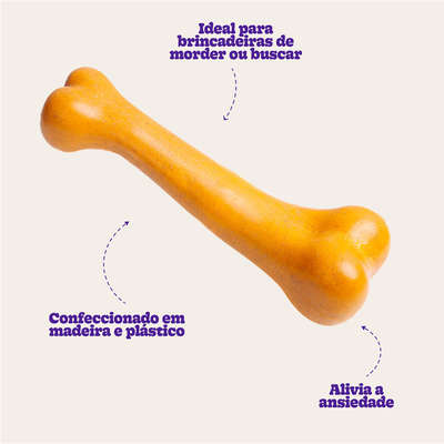 Mordedor Kroco Osso Tradicional Wood Aromatizado Carne para Cães