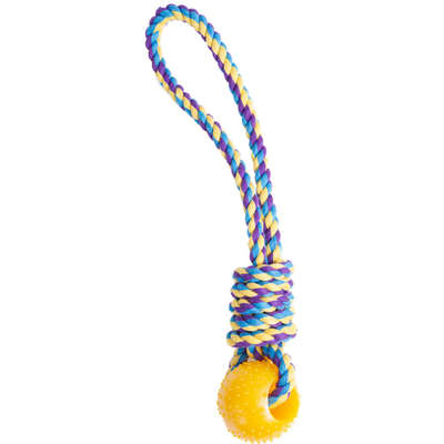 Brinquedo Kroco Puxador com Bolinha Amarelo para Cães