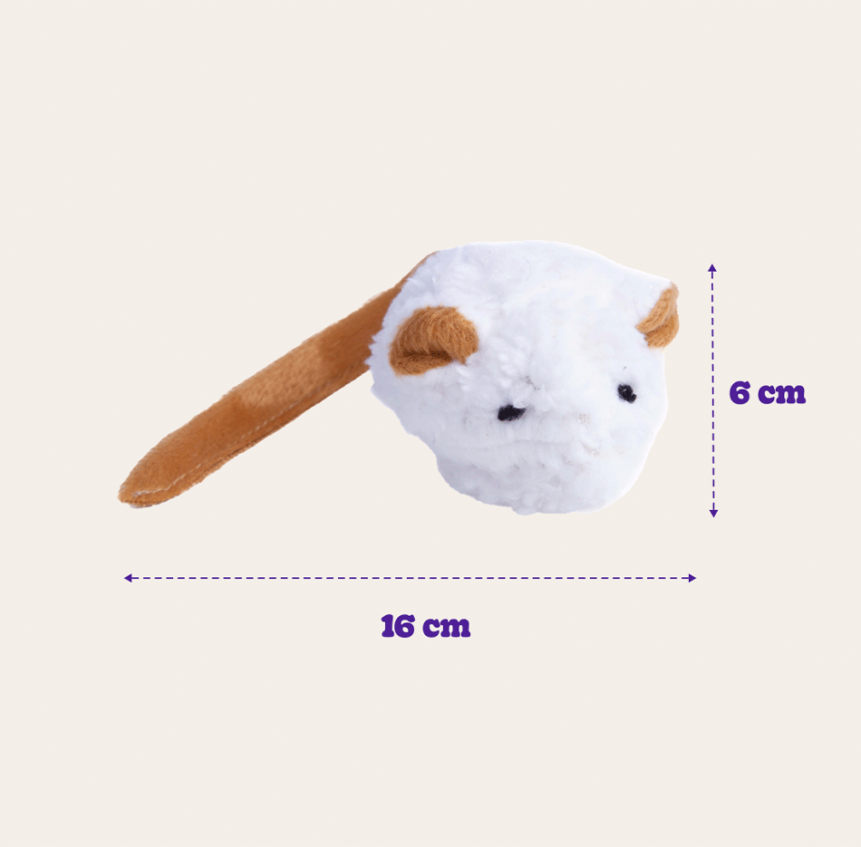 Pelúcia Kroco Rato Branco para Gatos - Tam. Único