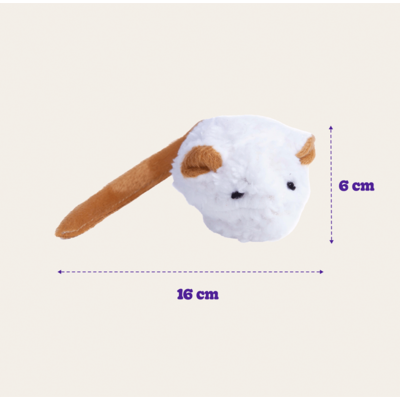 Pelúcia Kroco Rato Branco para Gatos