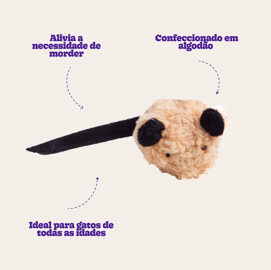 Pelúcia Kroco Rato Marrom para Gatos - Tam. Único