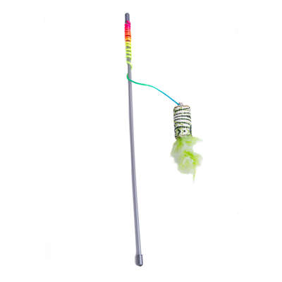 Brinquedo Kroco Varinha Plumas Verde para Gatos