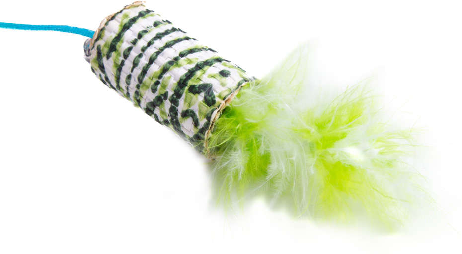 Brinquedo Kroco Varinha Plumas Verde para Gatos - Tam. Único