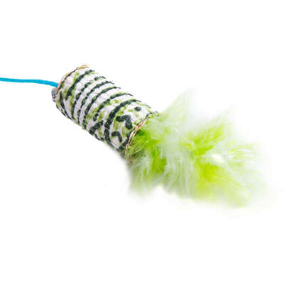 Brinquedo Kroco Varinha Plumas Verde para Gatos