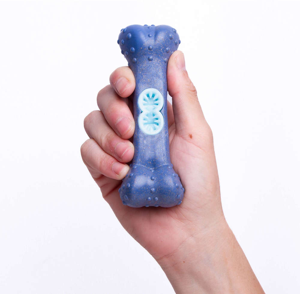 Mordedor Kroco Ossinho Recheável Wood Azul para Cães - Tam. Único