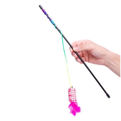 Brinquedo Kroco Varinha Rosa para Gatos
