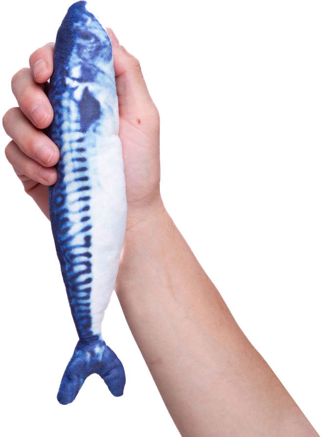 Pelúcia Kroco Peixe Manjuba Azul Claro para Gatos - Tam. Único