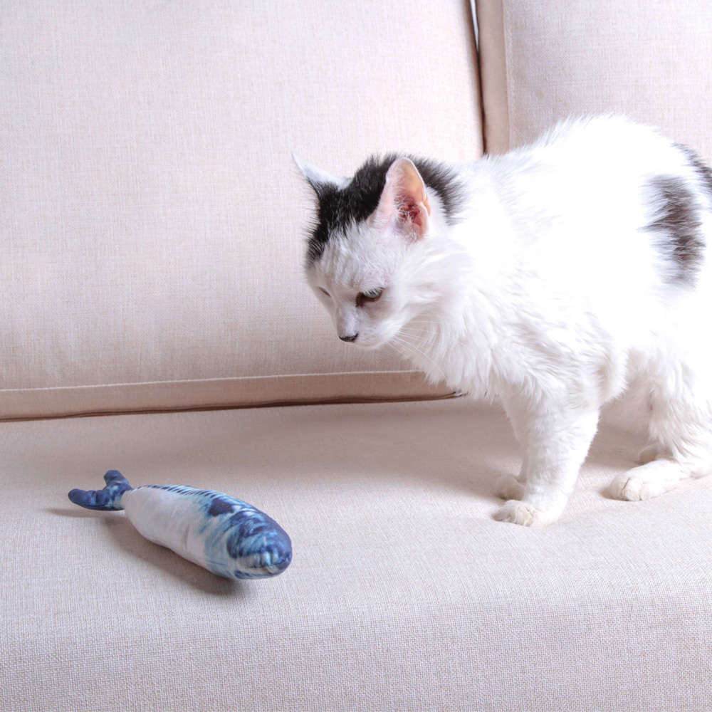 Pelúcia Kroco Peixe Manjuba Azul Claro para Gatos - Tam. Único