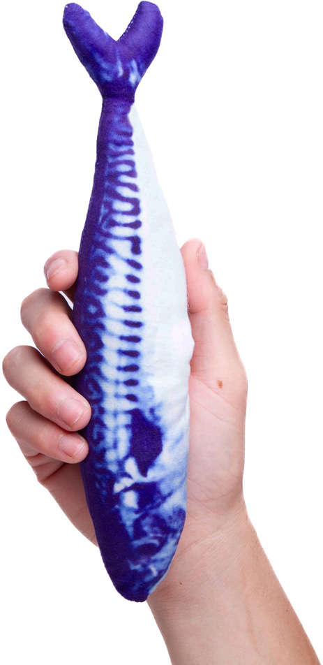 Pelúcia Kroco Peixe Manjuba Azul Escuro para Gatos - Tam. Único