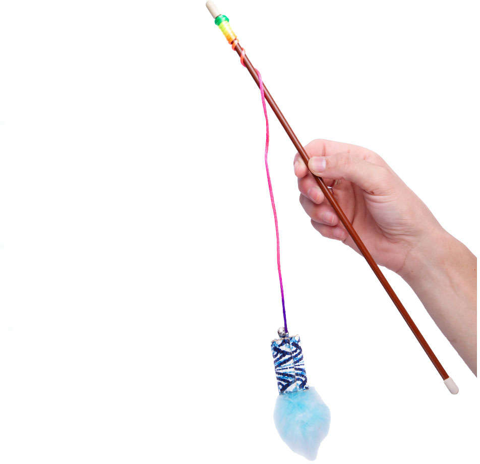 Brinquedo Kroco Varinha Plumas Azul para Gatos - Tam. Único