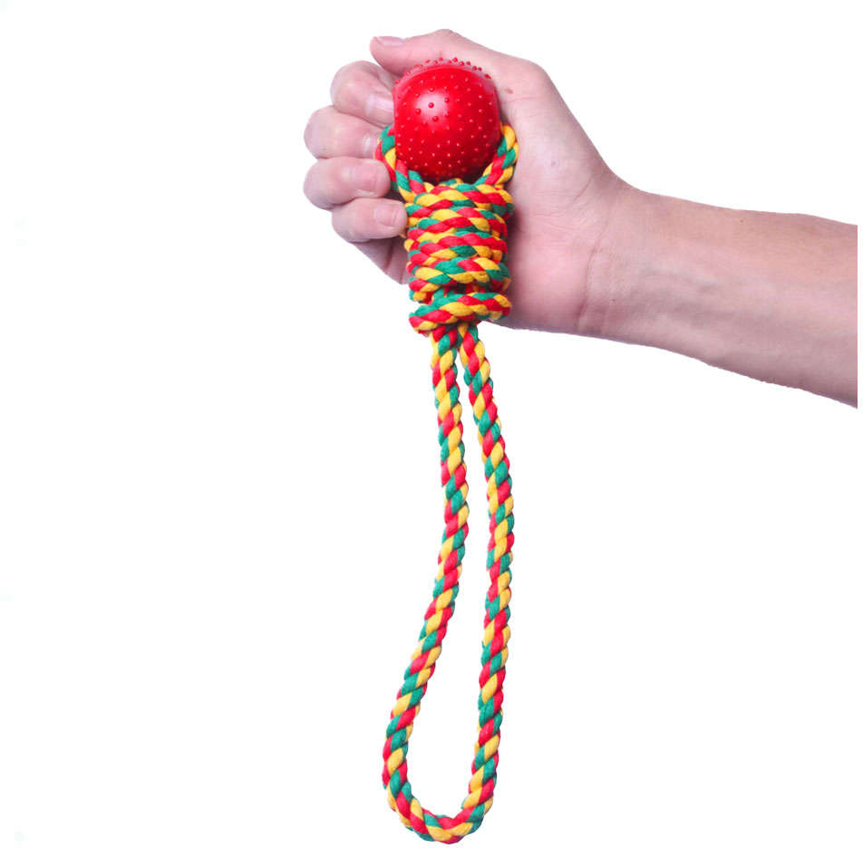 Brinquedo Kroco Puxador com Bolinha Vermelho para Cães - Tam. Único