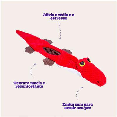 Pelúcia Kroco Jacaré Vermelho