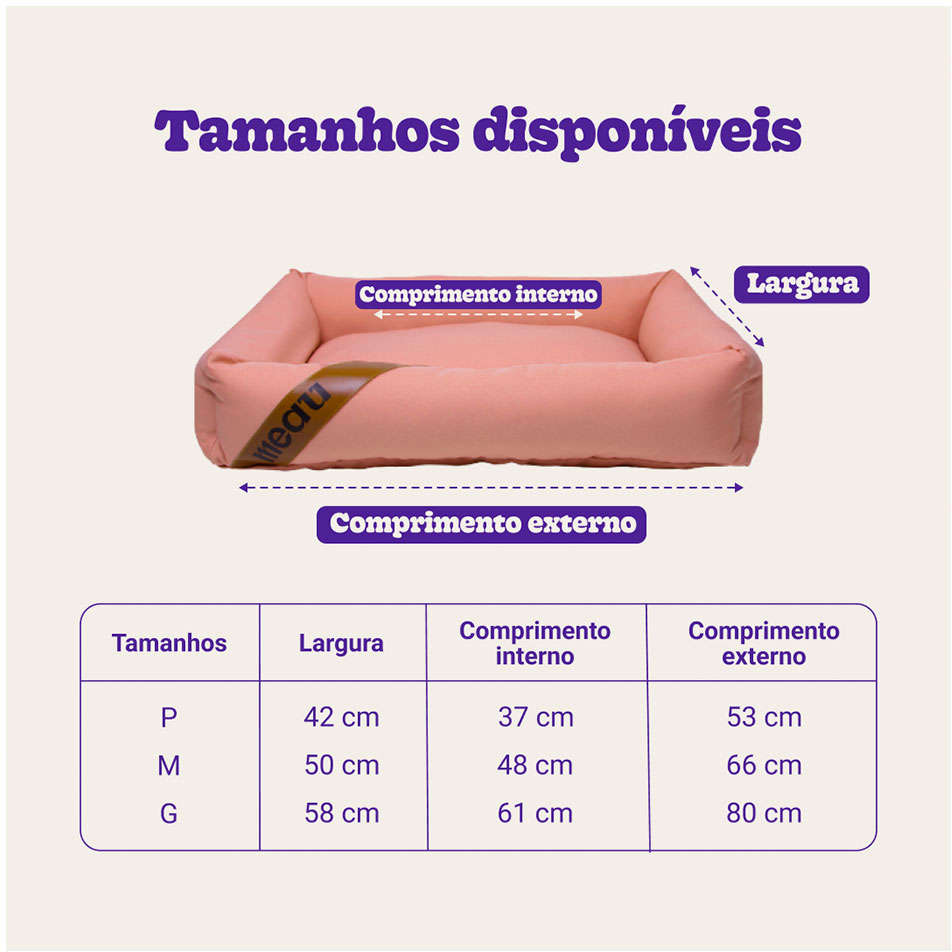 Cama Meau Faixa Rosa - Tam. M