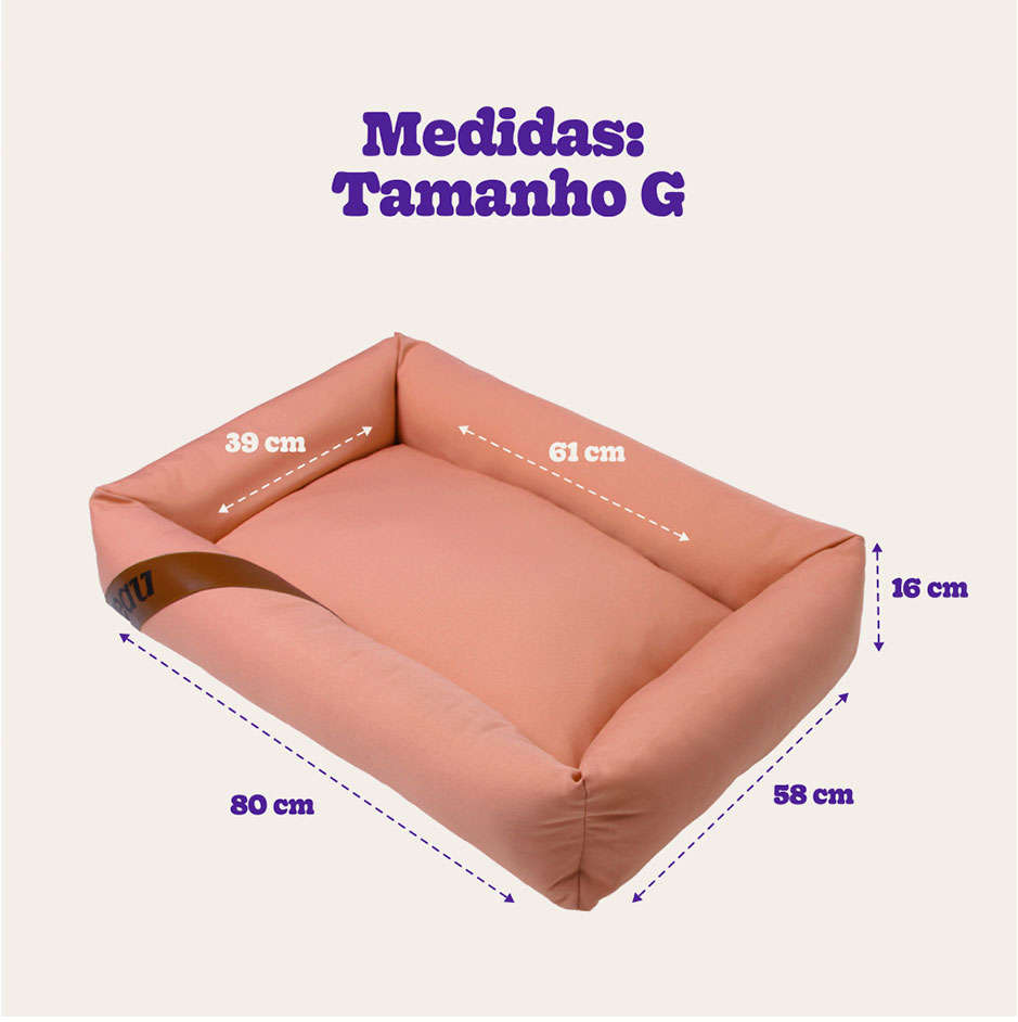 Cama Meau Faixa Rosa - Tam. G