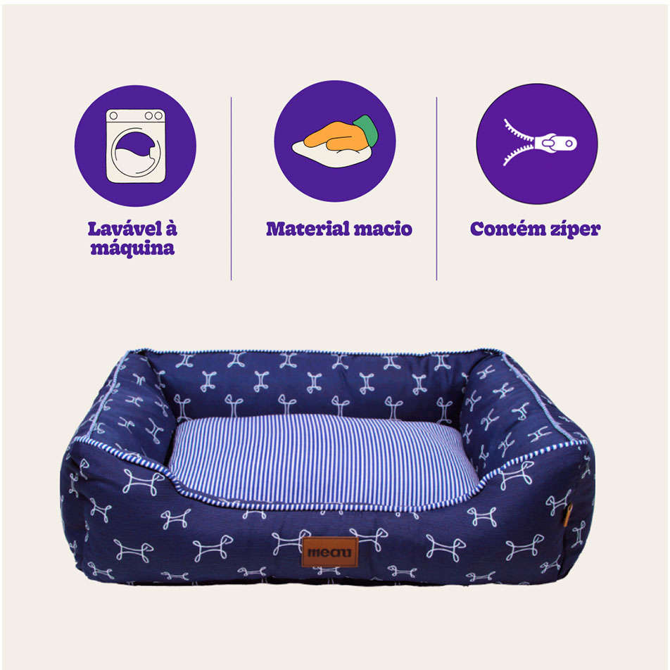 Cama Meau Munique Azul Marinho - Tam. GG