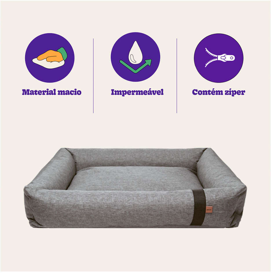Cama Meau Lona Cinza - Tam. G
