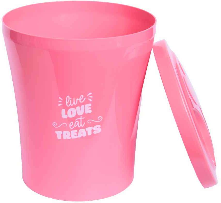 Porta Ração Kroco Redondo Rosa - 3,5Kg