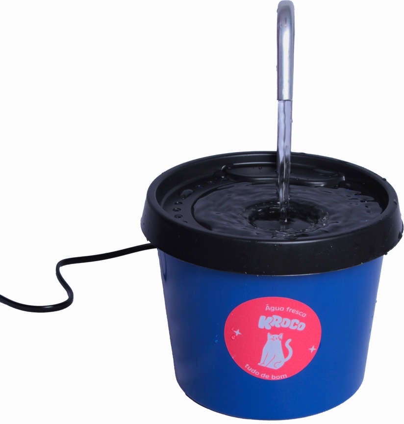Fonte Bebedouro Kroco Azul para Gatos - Bivolt
