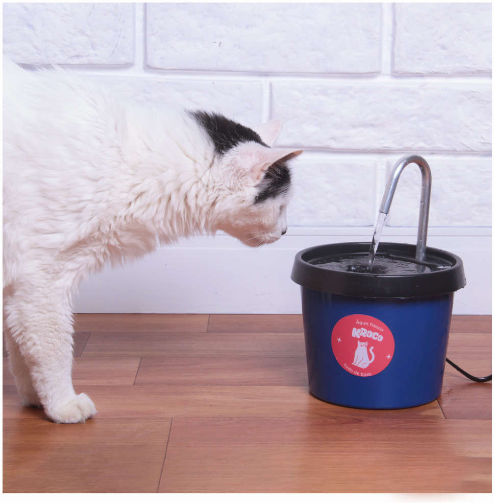 Fonte Bebedouro Kroco Azul para Gatos - Bivolt