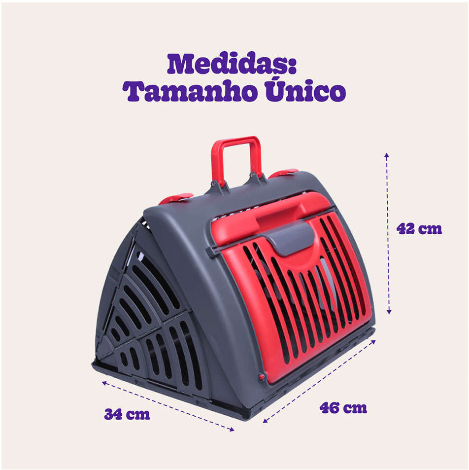 Caixa de Transporte Kroco New Basic Vermelho - Tam. Único