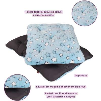 Almofada Pickorruchos Fofucho Dupla Face Azul