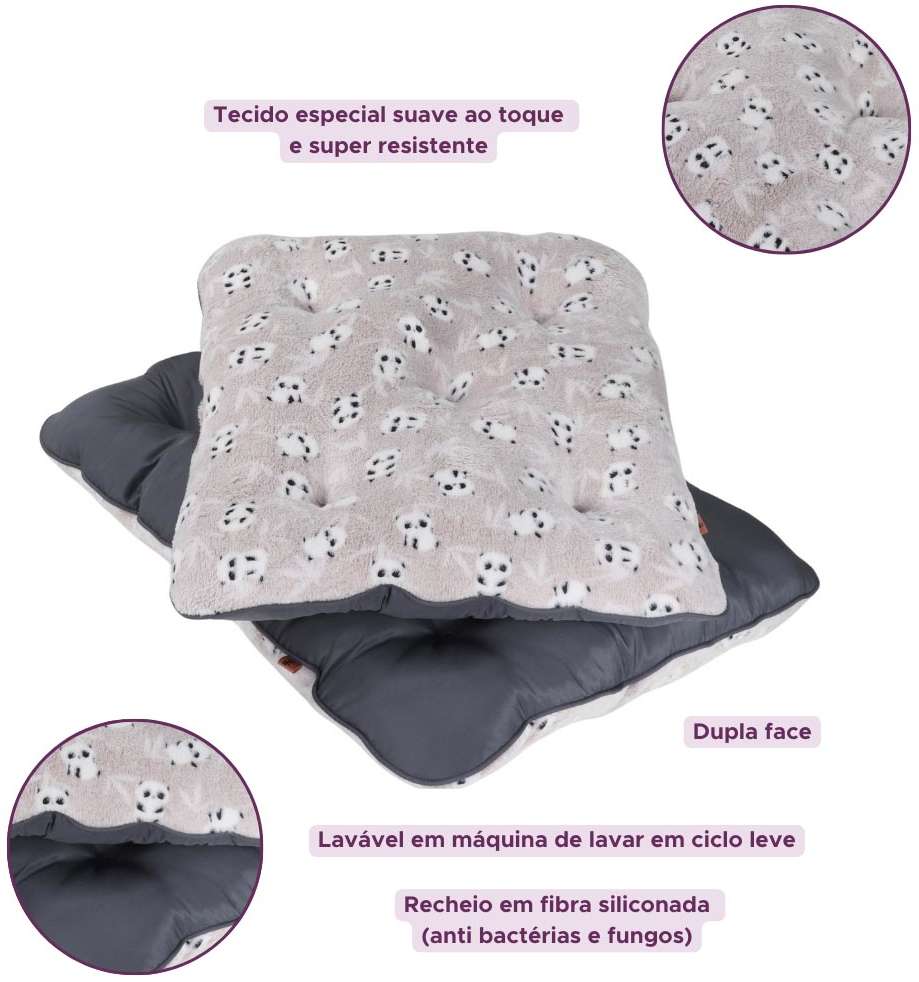 Almofada Pickorruchos Fofucho Dupla Face Bege - Tam. M