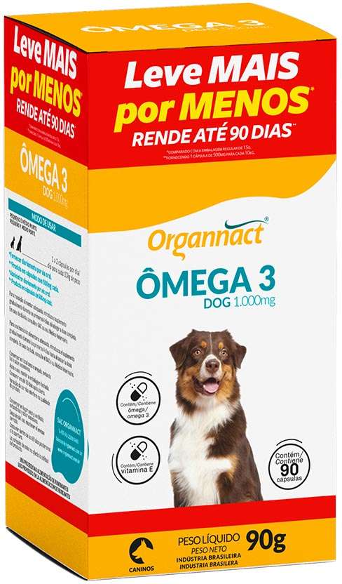 Suplemento Vitamínico Organnact Omega 3 Dog 1000 - 90 g