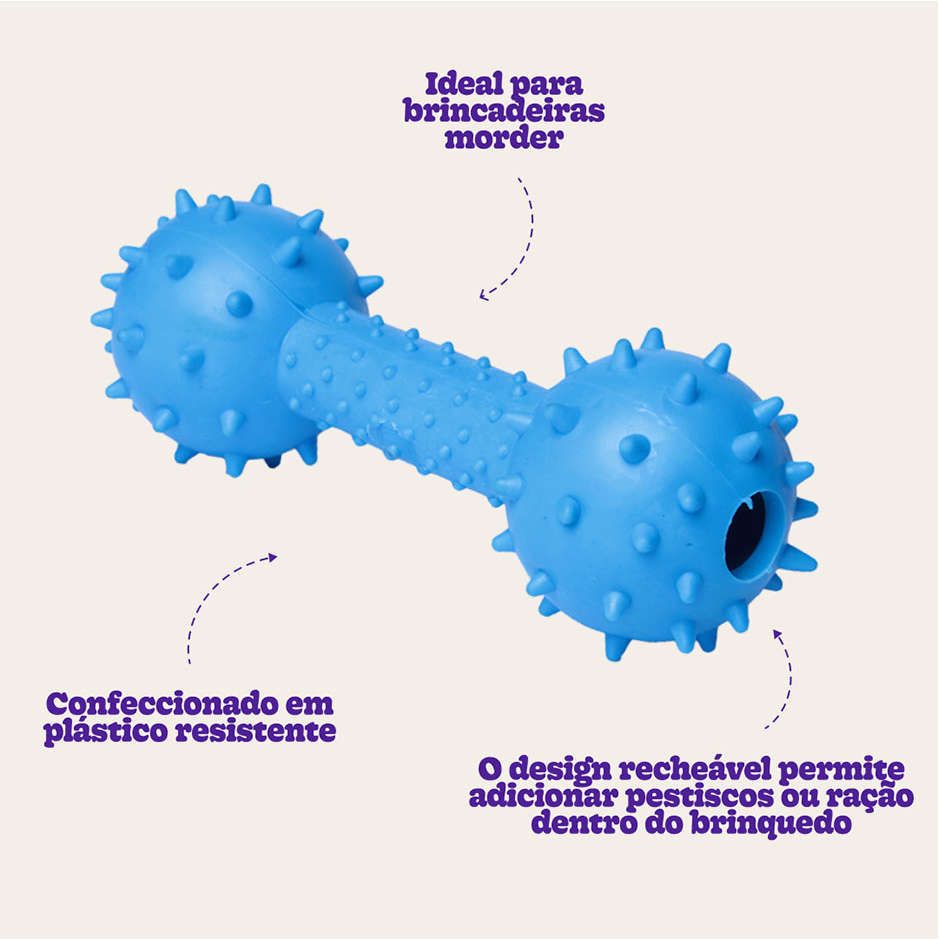 Brinquedo Kroco Mordedor Halteres Azul para Cães - Tam. Único