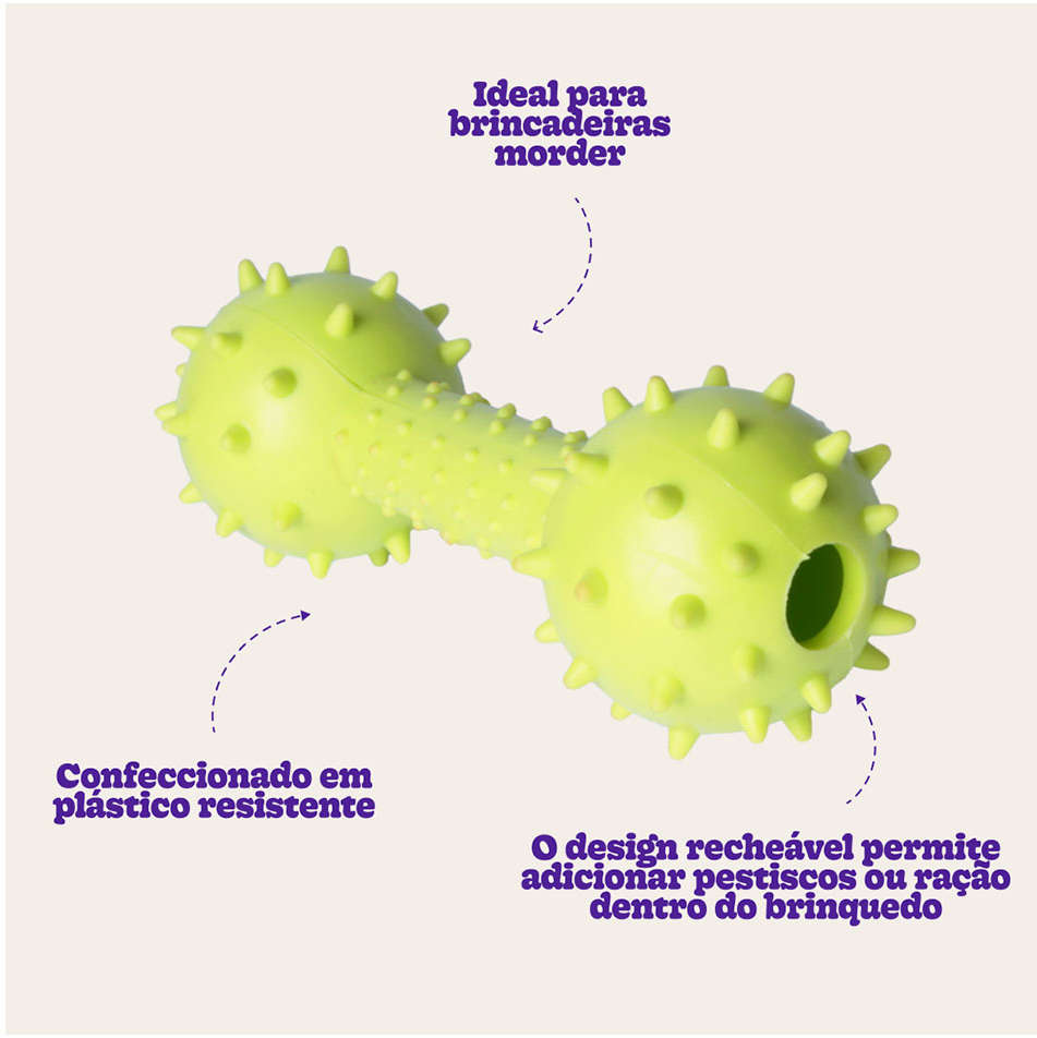 Brinquedo Kroco Mordedor Halteres Verde para Cães - Tam. Único